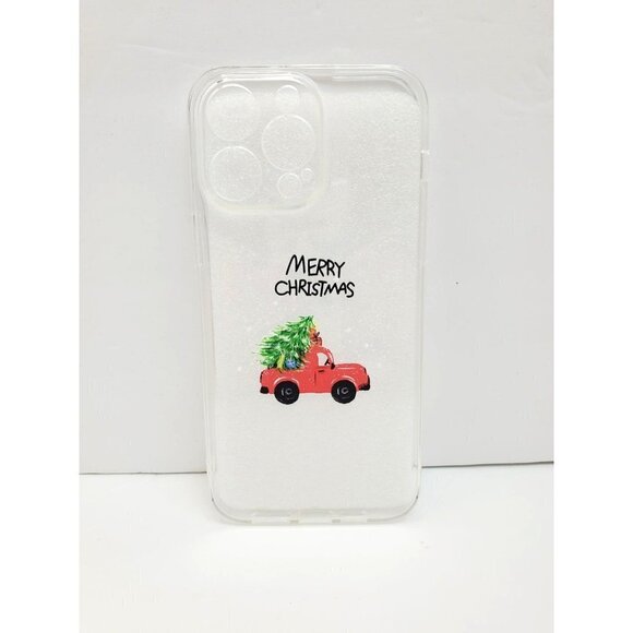 iphone 14 Pro Max Christmas Tree Red Truck Merry Christmas Phone Case Clear - Picture 2 of 3